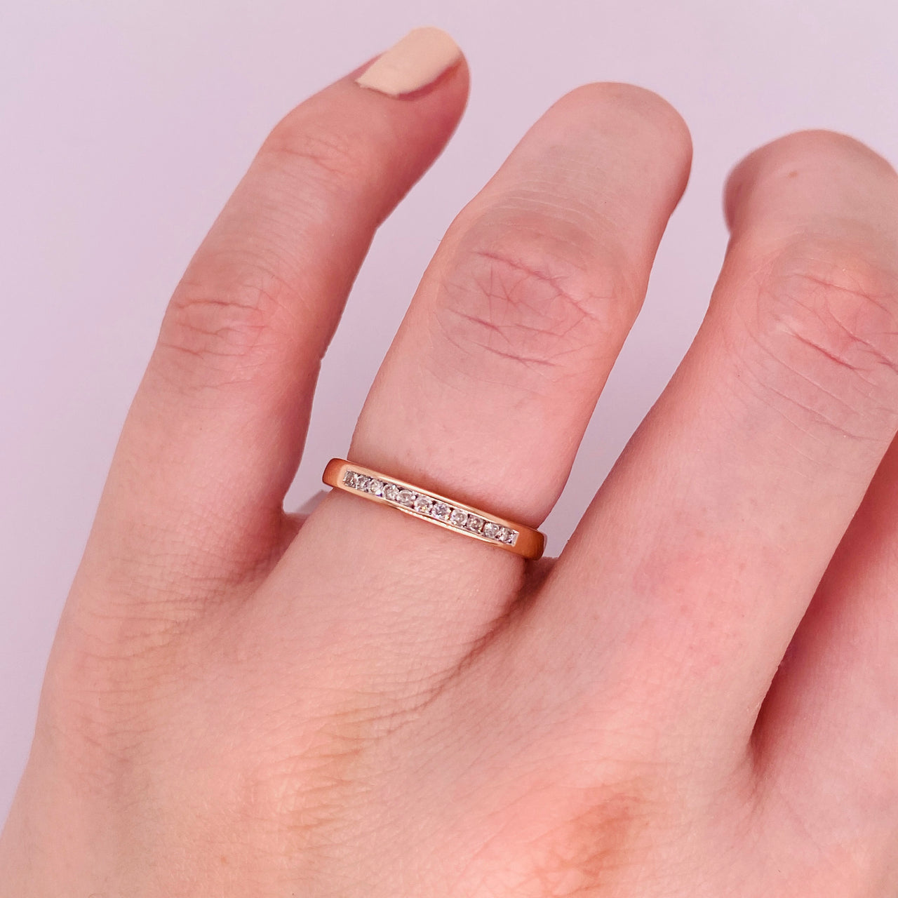 Churumbela Oro Rosa 14k - Diamante Natural 0.10 CTW