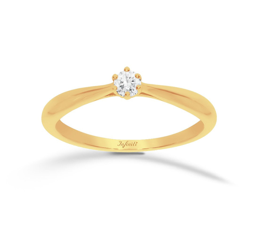 Anillo de Matrimonio Bodas para Mujer Solitario en Oro Solido 14K Solitaire  Ring