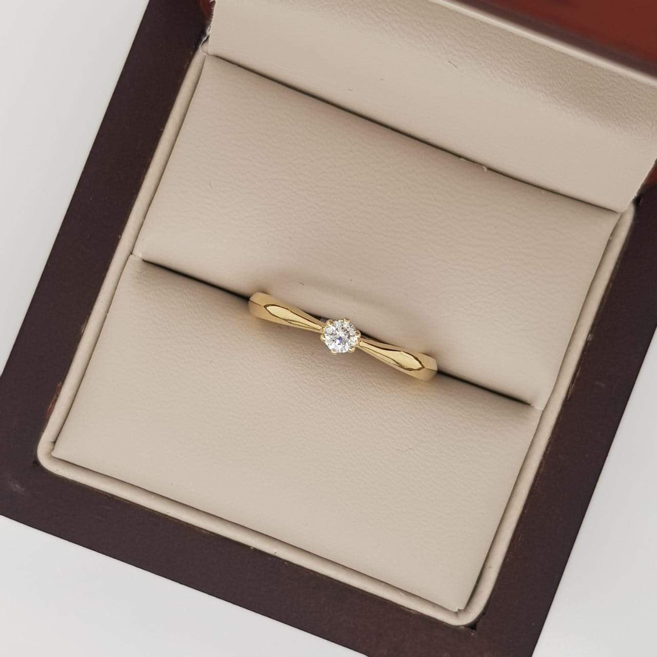 Anillo Solitario Oro 14k, Diamante de 10 Puntos - Infiniti Joyas