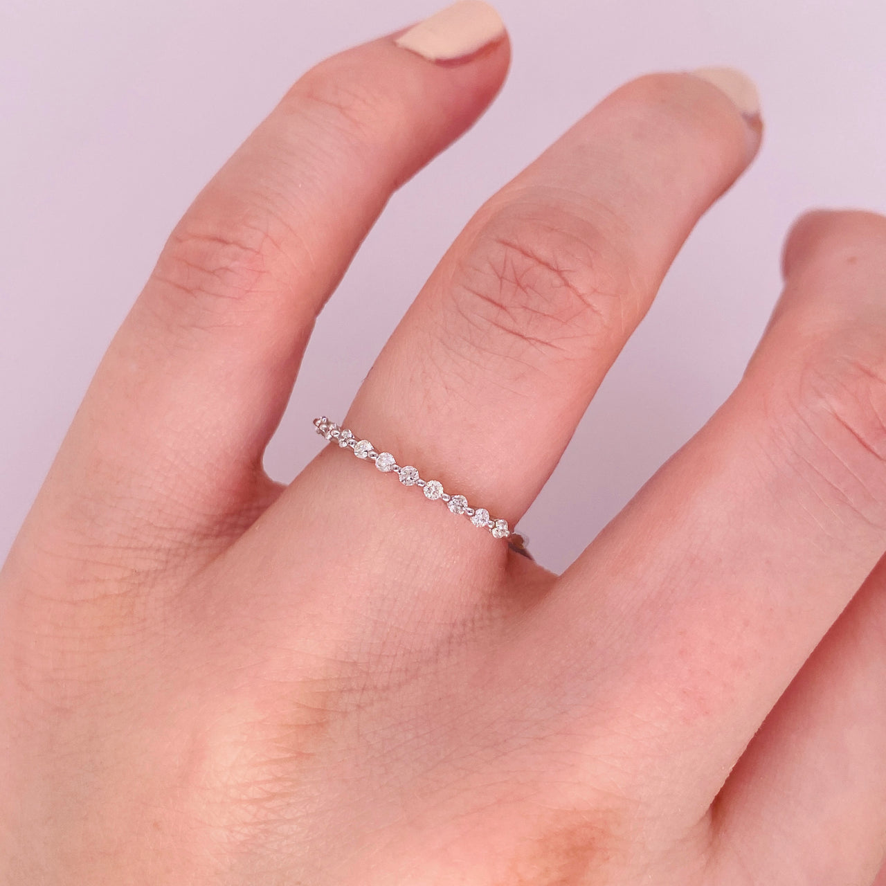 Churumbela Oro Blanco 14k - Diamante Natural de 0.15 CTW