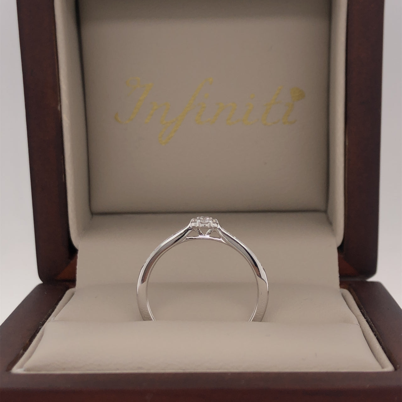 Anillo Oro Blanco 14k - Diamante Natural 0.10 CTW