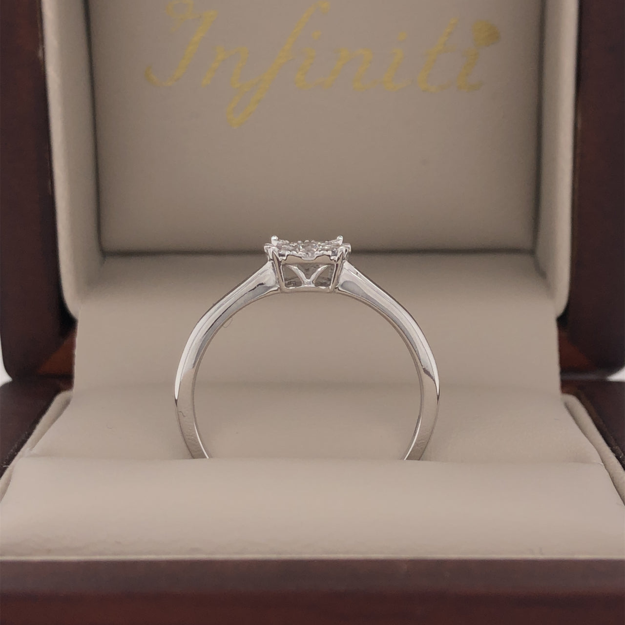 Anillo Oro Blanco 14k - Halo Diamante Natural con 20 CTW