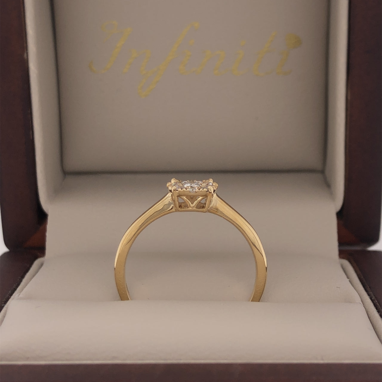 Anillo Oro 14k - Halo Diamante Natural 0.20 CTW
