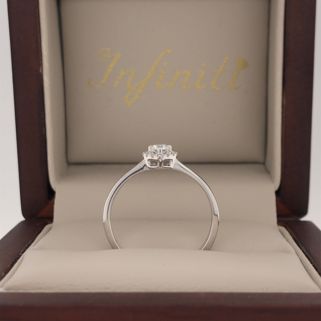 Anillo Oro Blanco 14k - Corazón Diamante Natural 0.21 CTW