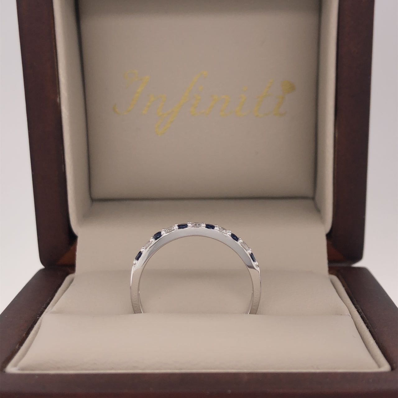 Churumbela Oro Blanco 14k - Zafiros y Diamantes 0.35 Pts Totales