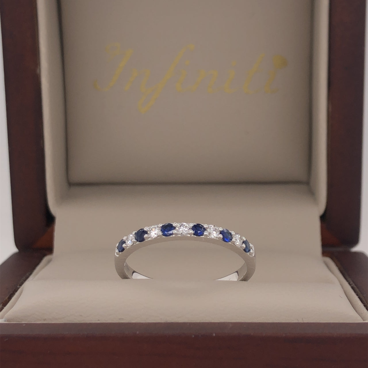 Churumbela Oro Blanco 14k - Zafiros y Diamantes 0.35 Pts Totales
