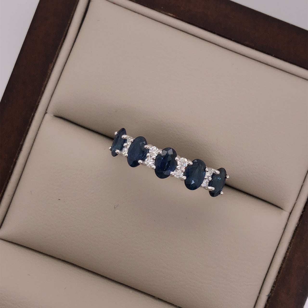 Churumbela Oro Blanco 14k - Zafiros y Diamantes 1.98 ct Totales