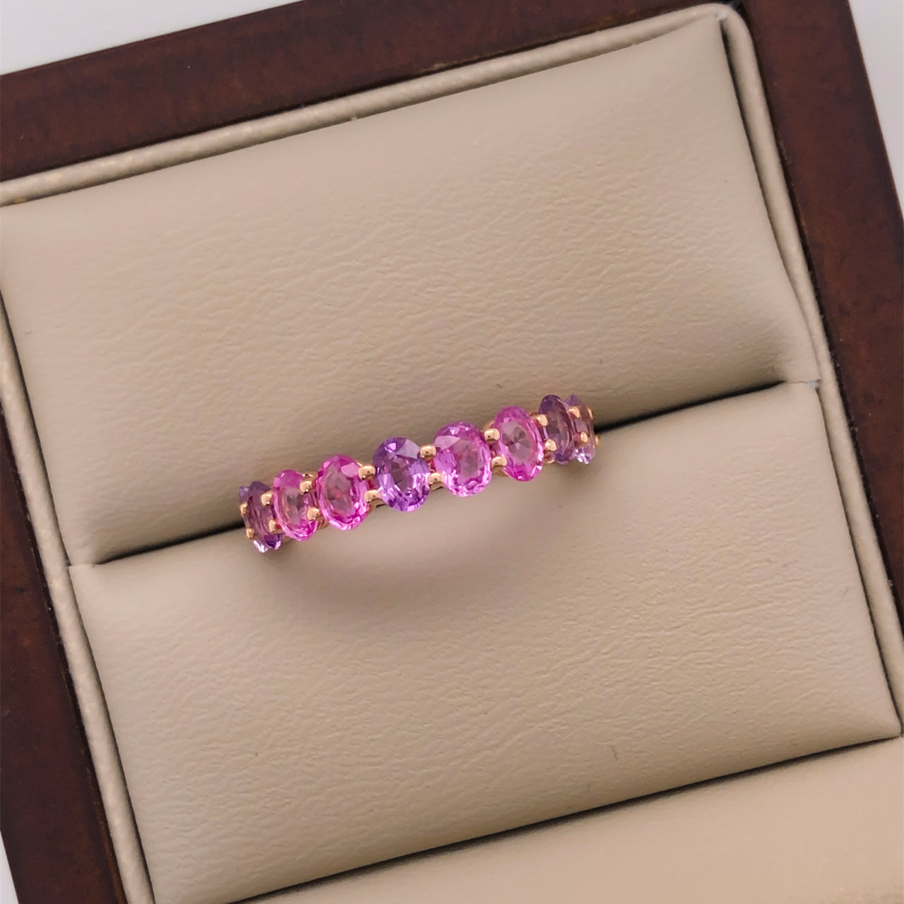 Churumbela Oro Rosa 14k - Zafiro Rosa 2.23 ct Totales y 2 Diamantes de 4 puntos
