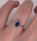 Anillo Oro Blanco 14k - Halo Zafiro con Diamante Natural 0.59 ctw