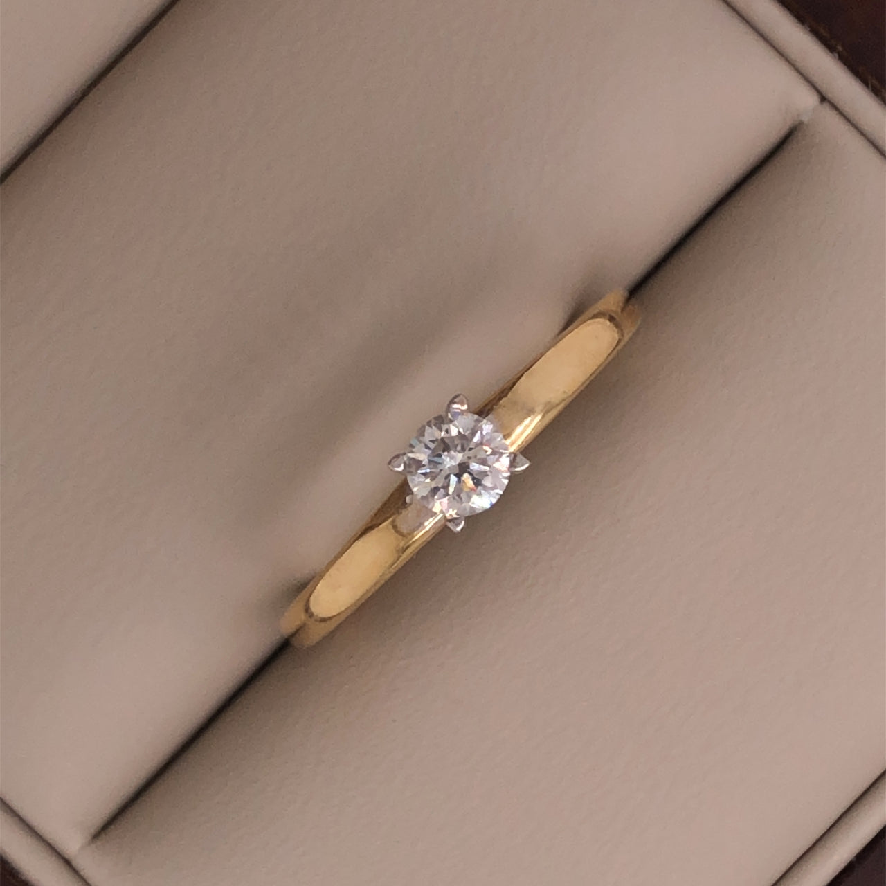 Anillo Solitario Oro 14k-Diamante Natural de 0.25 CT