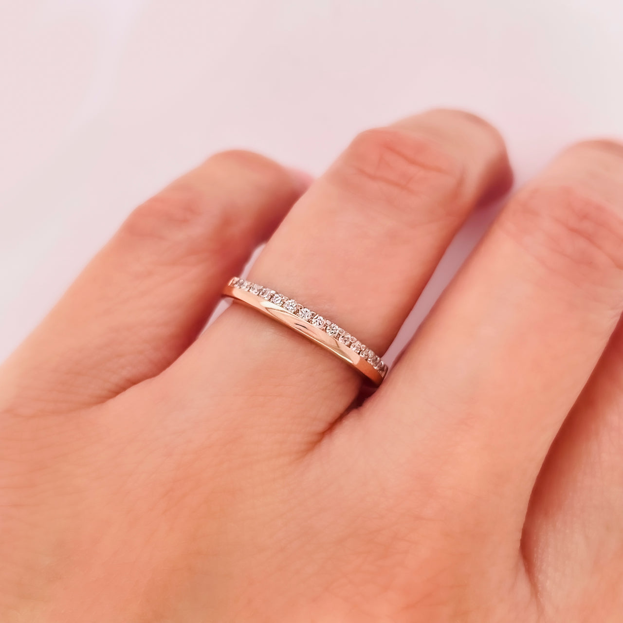 Churumbela Oro Rosa 14k - Pavé Diamante Natural de 0.19 CTW