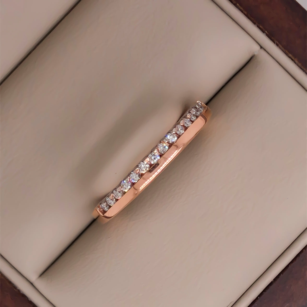 Churumbela Oro Rosa 14k - Pavé Diamante Natural de 0.19 CTW