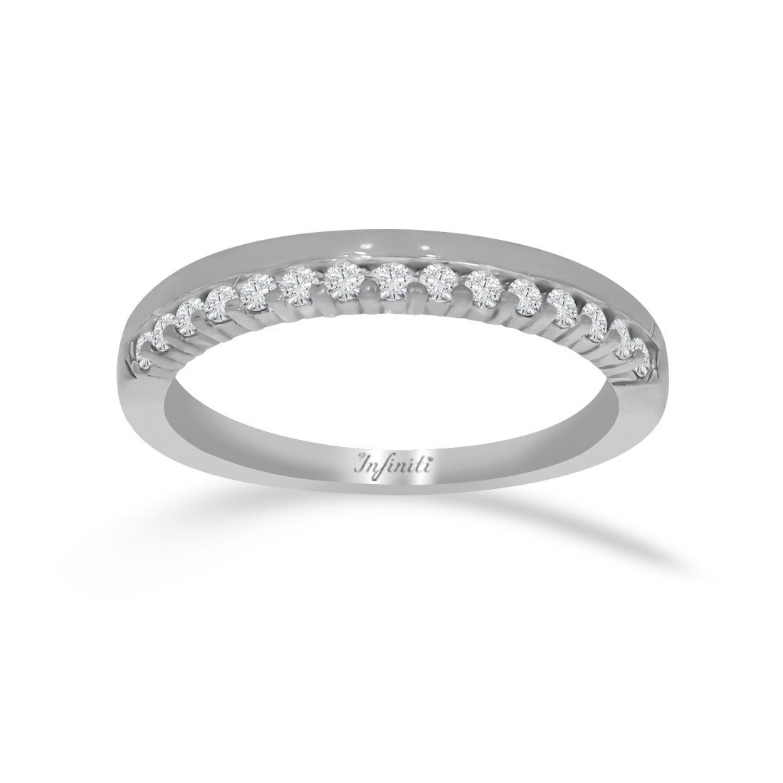Churumbela Oro Blanco 14k - Pavé Diamante Natural de 0.19 CTW