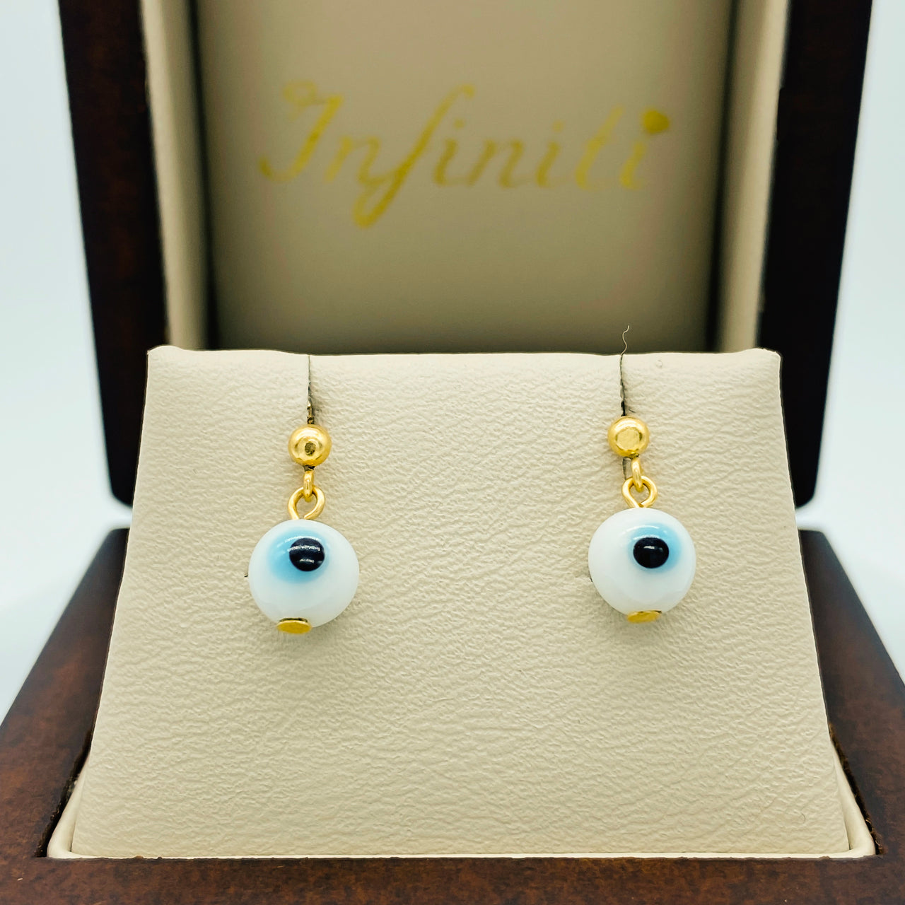 Broquel Oro 14k - Ojo Turco Colgando