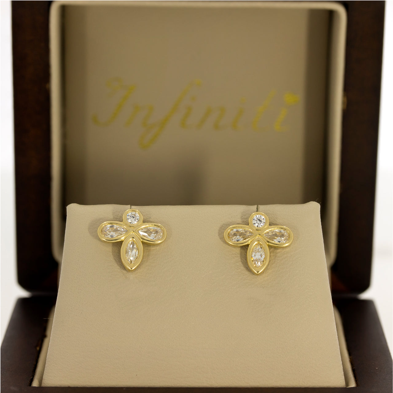 Piercing Oro 14k - Flor con Zirconias 1 cm Ancho