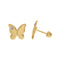 Broquel mariposa con Zirconia, Oro 10k - Infiniti Joyas