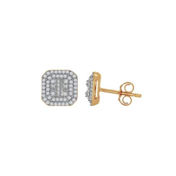 Broquel Oro 14k - Cuadro con Diamantes con un Peso Total de 31 Puntos