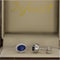 Aretes Oro Blanco 14k - Halo Zafiro 1.2 CT con Diamante Natural de 0.12 CTW