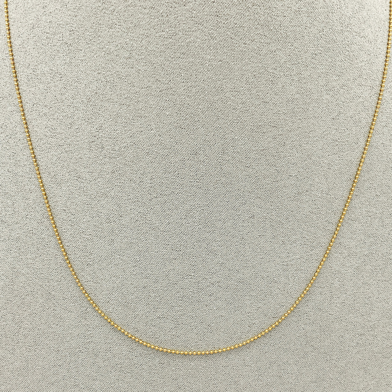 Cadena Oro 14k Bolas Diamantada 45 cm, Ancho 0.7 mm