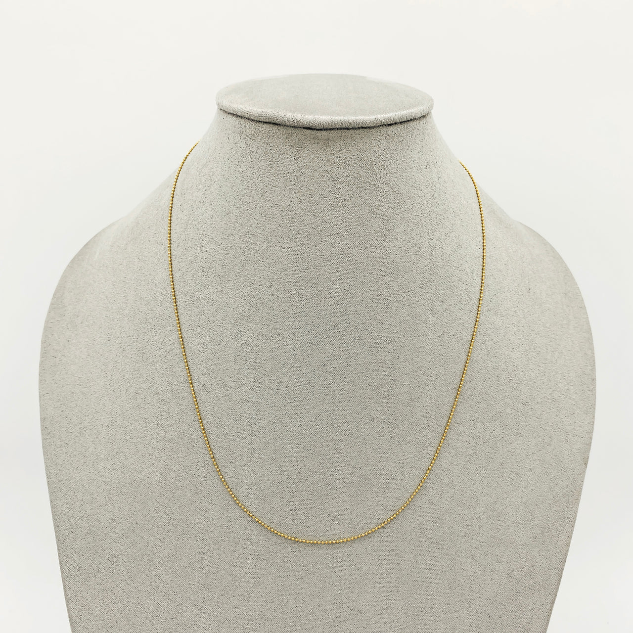 Cadena Oro 14k Bolas Diamantada 45 cm, Ancho 0.7 mm