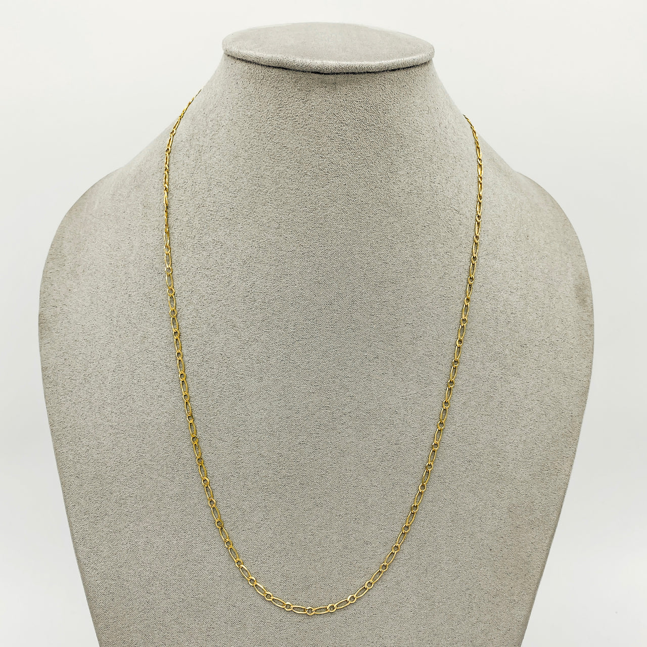 Cadena Oro 14k Eslabón Chico y Grande 55 cm, Ancho 2.5 mm