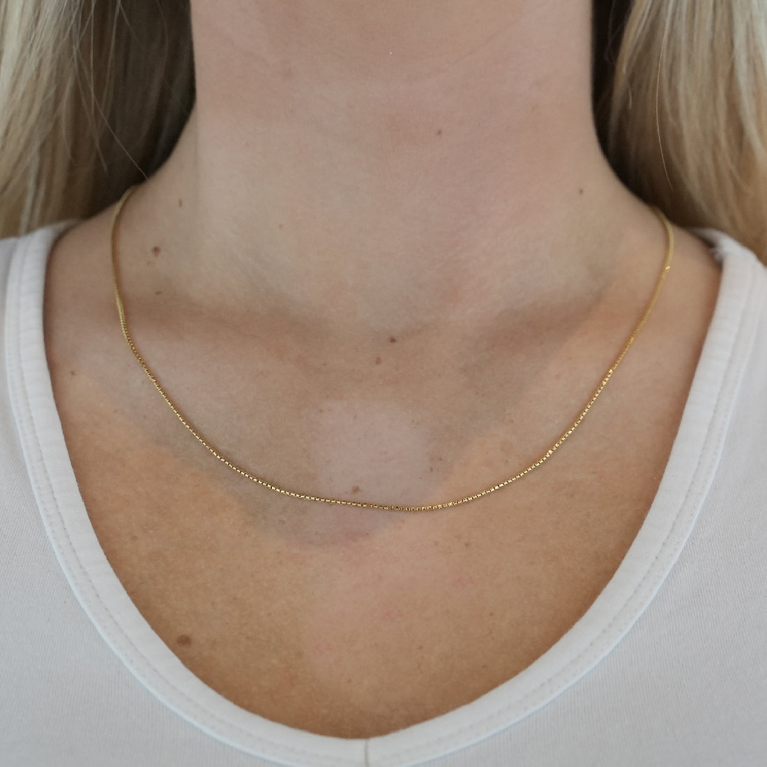 Cadena Oro 14k Veneciana 50 cm, Ancho 1 mm