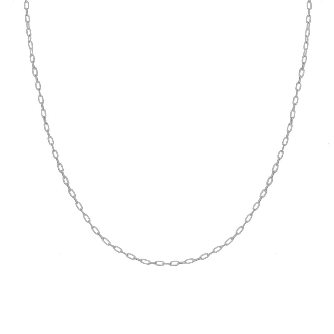 Cadena Oro Blanco 14k Rolo Ovalada 50 cm, Ancho 1.2 mm - Infiniti Joyas