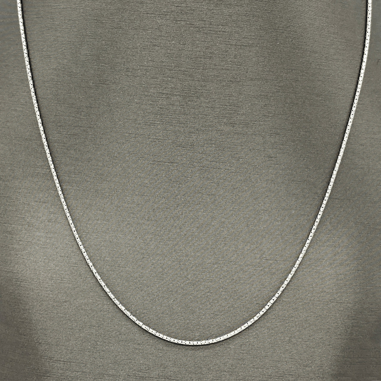 Cadena Oro Blanco 14k Cardano 45 cm, Ancho 1mm