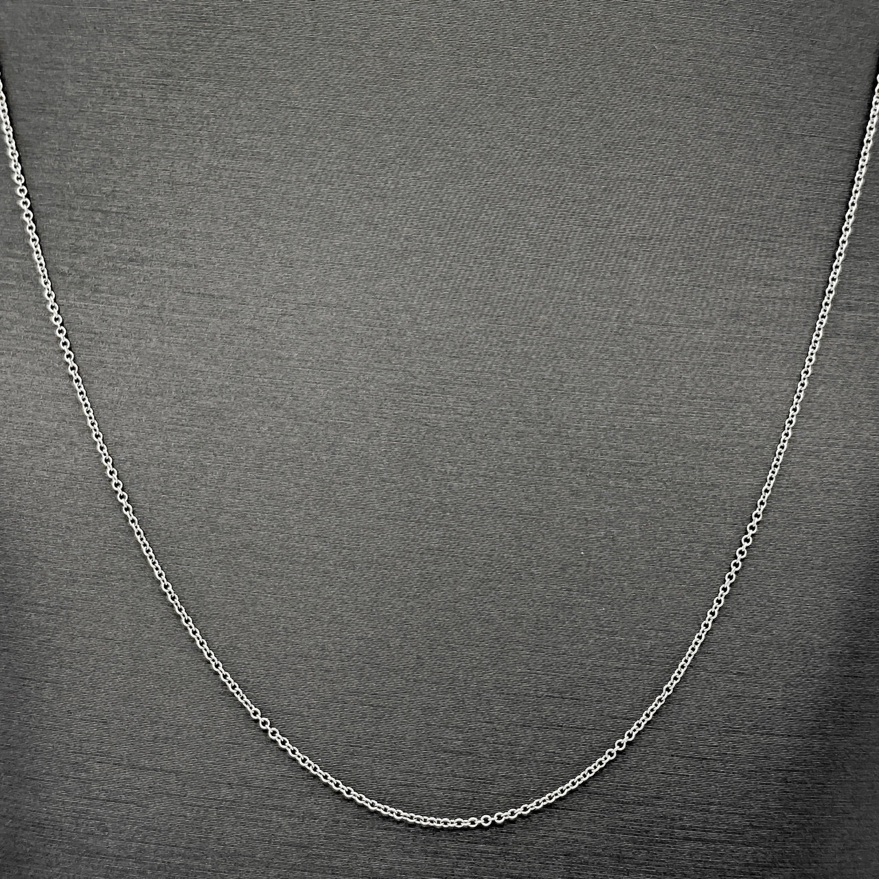 Cadena Oro Blanco 14k Rolo Mini 50 cm, Ancho 1 mm