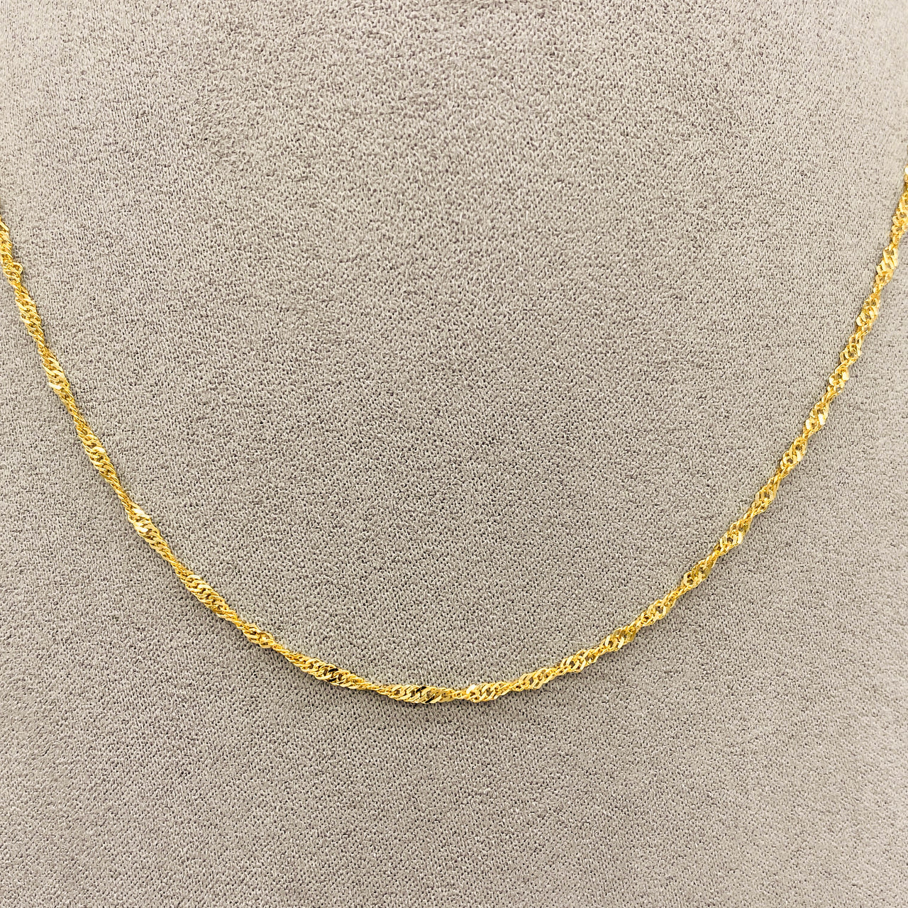 Cadena Oro 10k Torsal 40 cm, Ancho 1.8 mm