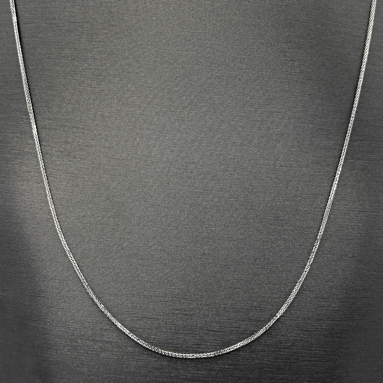 Cadena Oro Blanco 14k Espiga 50 cm, Ancho 1 mm