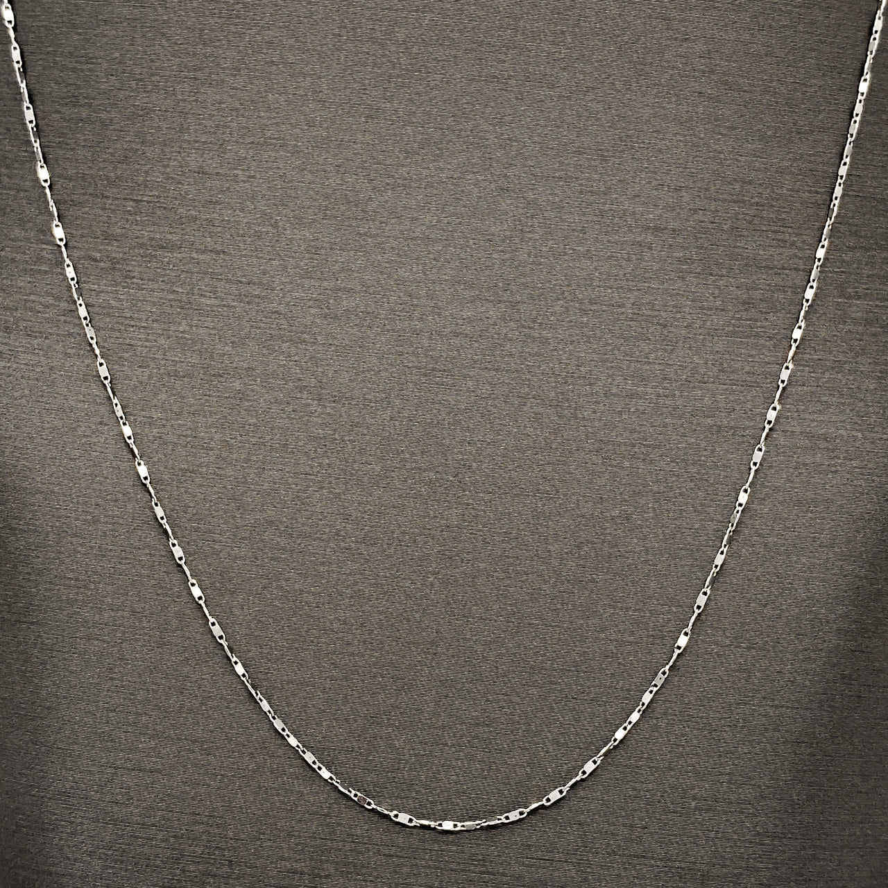 Cadena Oro Blanco 14k Espejo 50 cm, Ancho 1 mm