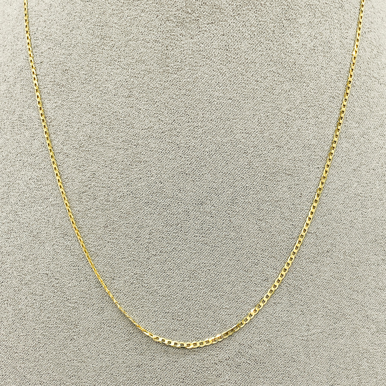 Cadena Oro Italiano 10k - Barbado Mini, Largo 35/40/45/50 cm, Ancho 1.5 mm