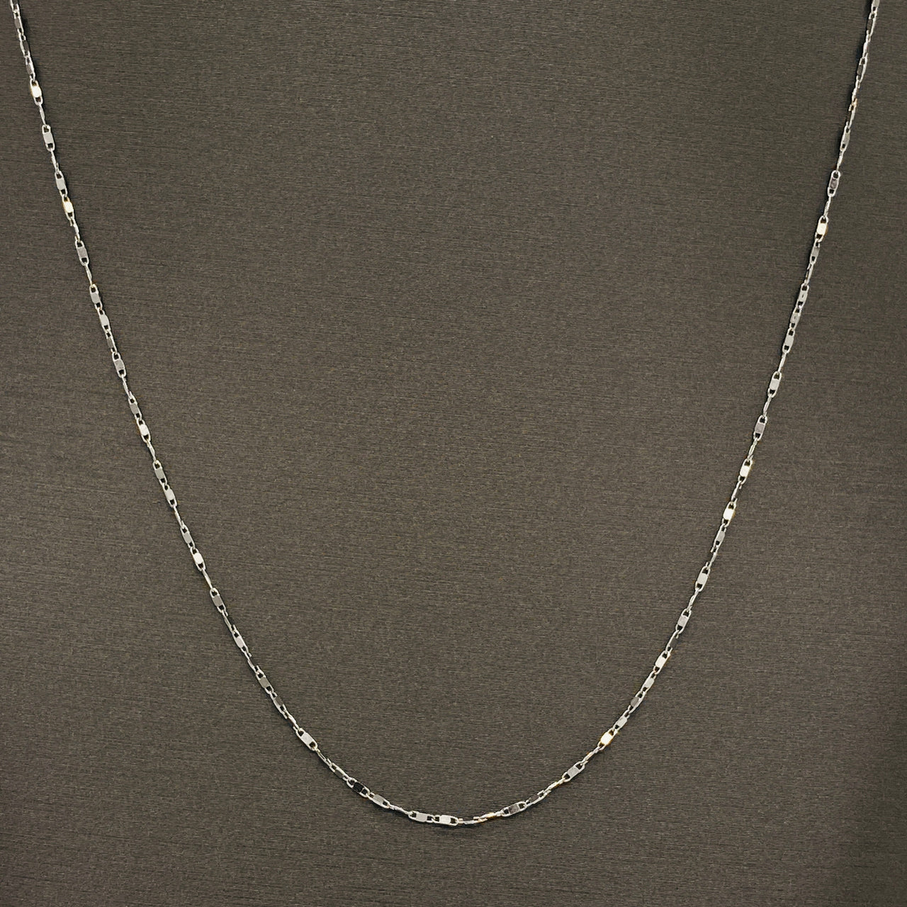 Cadena Oro Blanco 14k Espejo 45 cm, Ancho 1 mm