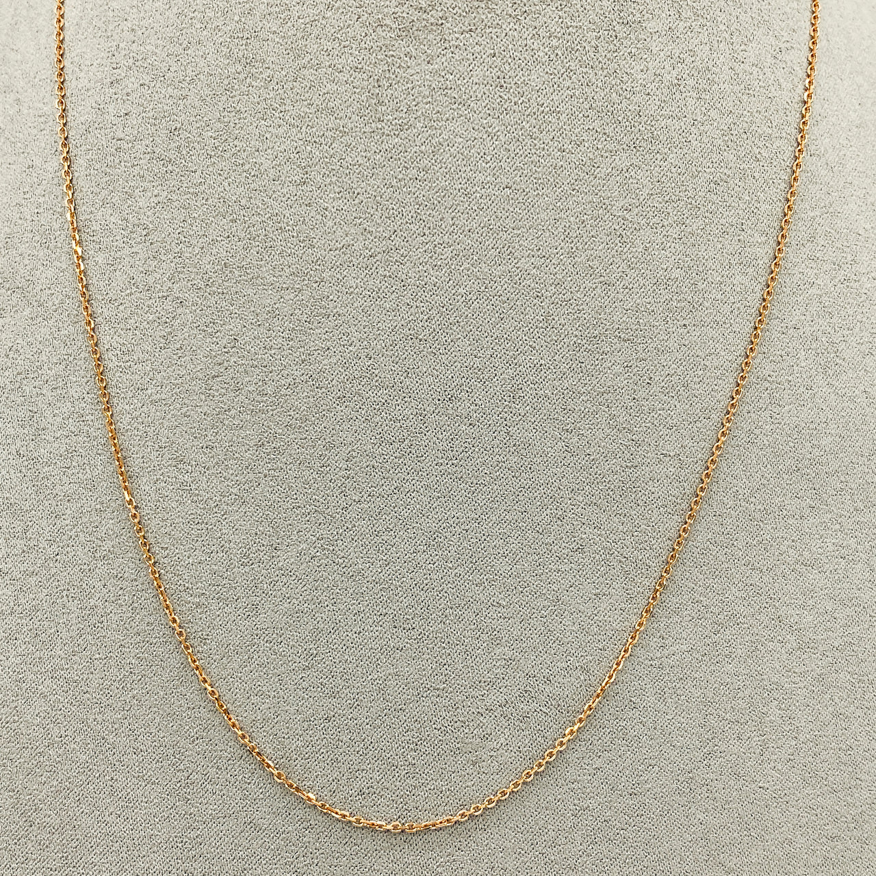 Cadena Oro Rosa 10k Rolo 44 cm, Ancho 1.3 mm
