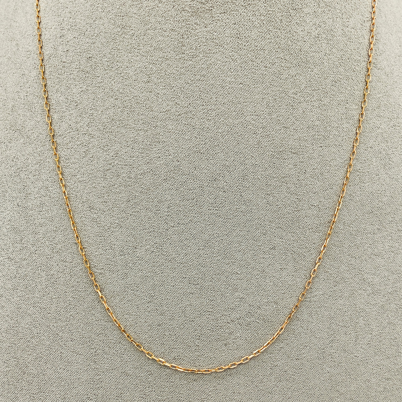 Cadena Oro Rosa 10k Rolo Oval 44 cm, Ancho 1 mm