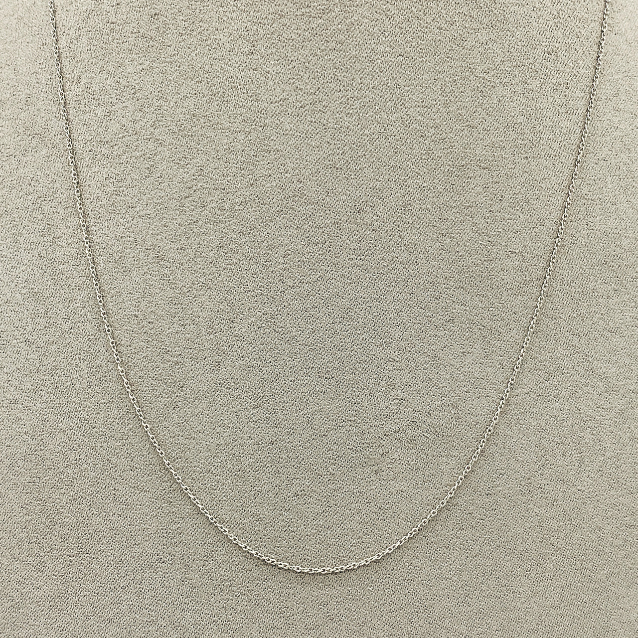 Cadena Oro Blanco 10k Rolo Mini 45 cm, Ancho 1 mm