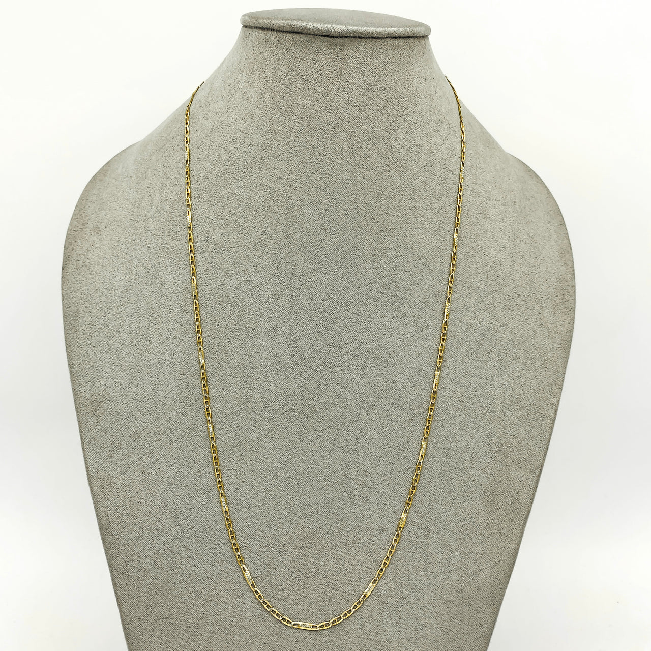 Cadena Oro 14k Figaruchi Diamantada Pavé 60 cm, Ancho 2.1 mm
