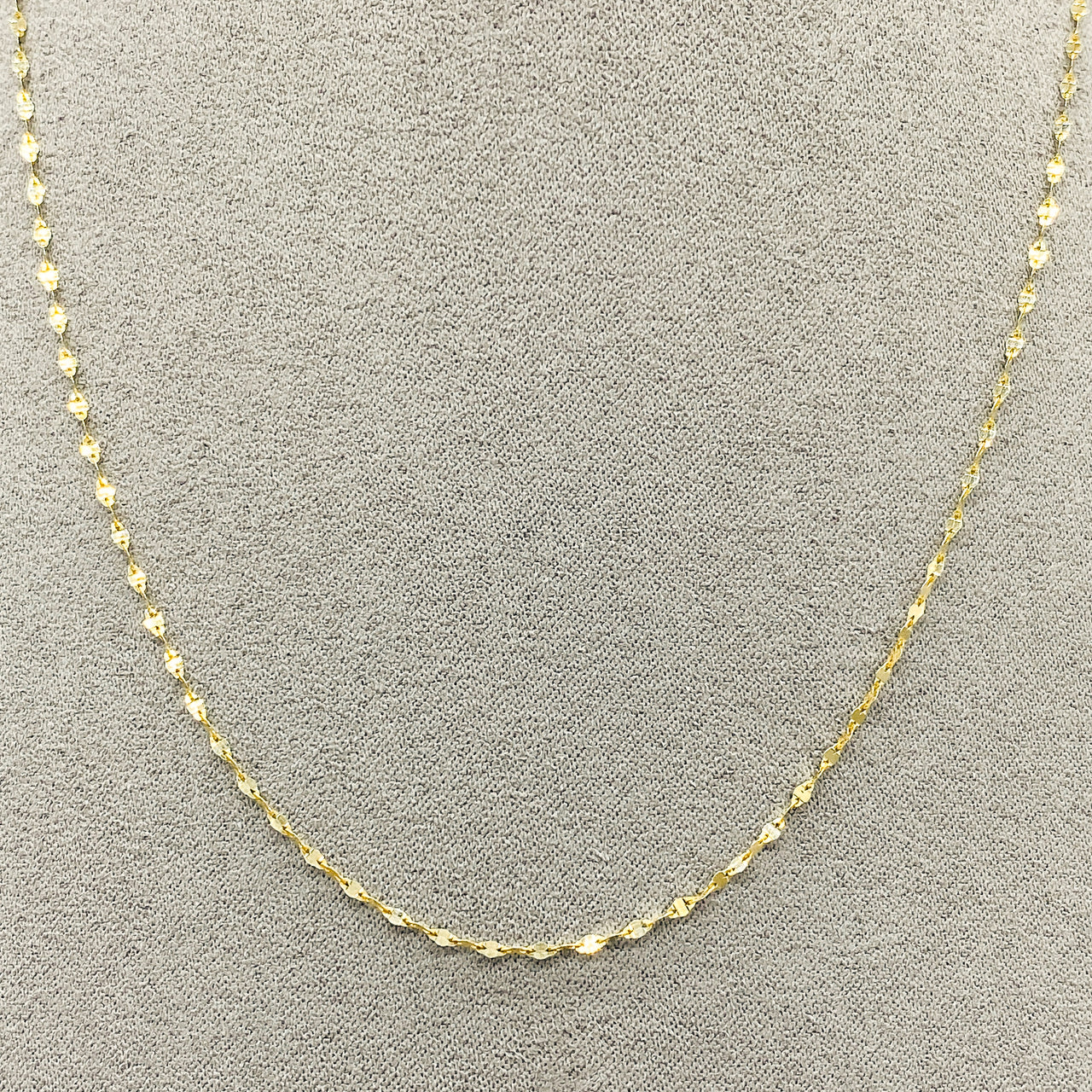 Cadena Italiana Oro 10k - Ancla Espejo 40/45/50/55 cm, Ancho 1.3 mm