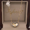 Gargantilla Oro 14k, Corazón con Fondo Diamantado, Cadena 45 cm Largo