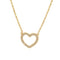 Gargantilla Oro 14k, Corazón con Zirconia, Cadena 45 cm Largo - Infiniti Joyas