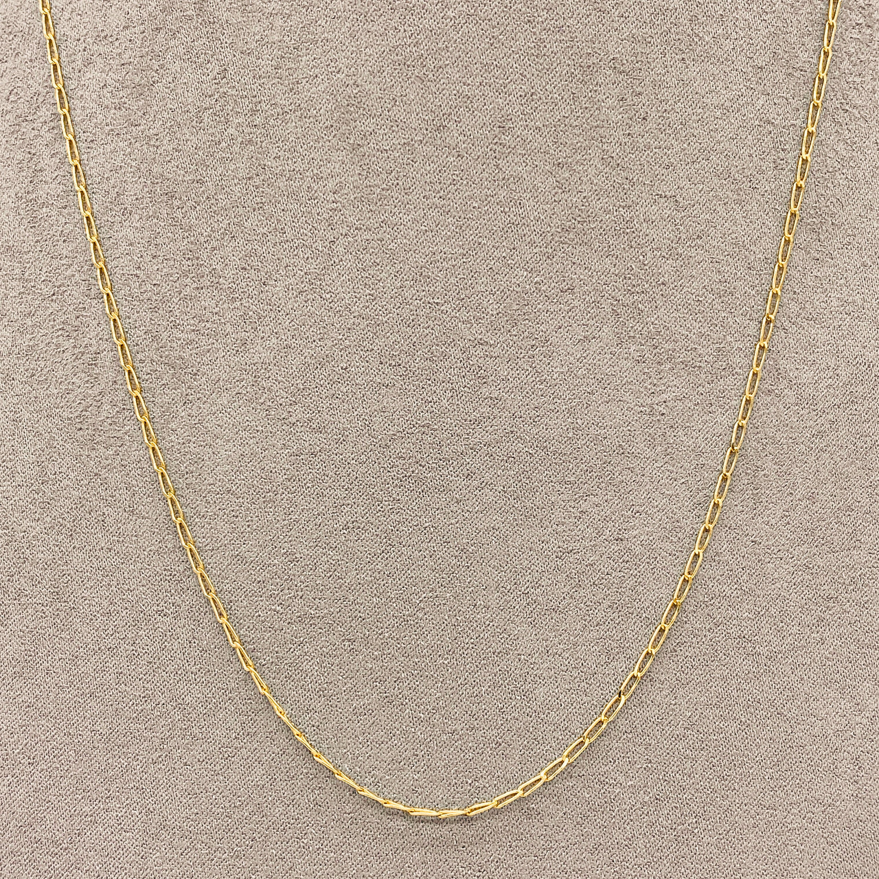 Cadena Oro 14k Eslabón Largo 1 x 1 de 45/50 cm, Ancho 1.5 mm