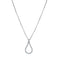 Gargantilla Oro Blanco 14k - Gota con Zirconias 1.25 mm