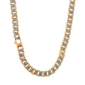 Cadena Oro 14k - Cubana Cerrada Diamantada de 60 cm, Ancho 8.2 mm
