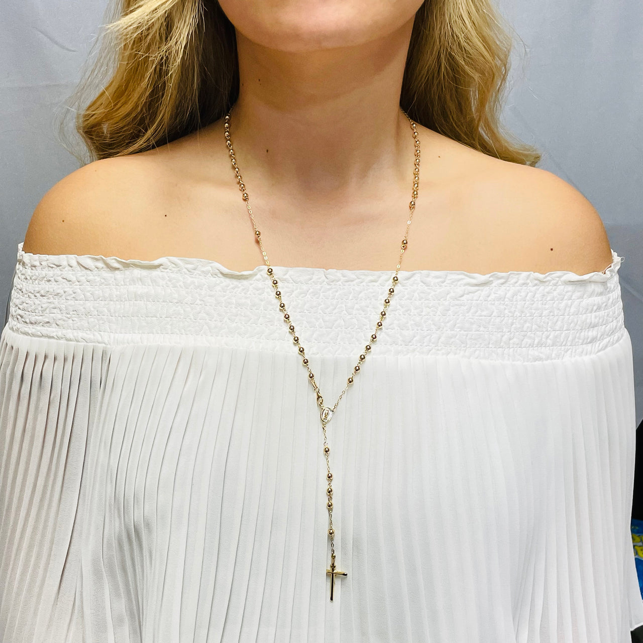 Rosario Oro 14k - Bolas con Largo de 60 cm