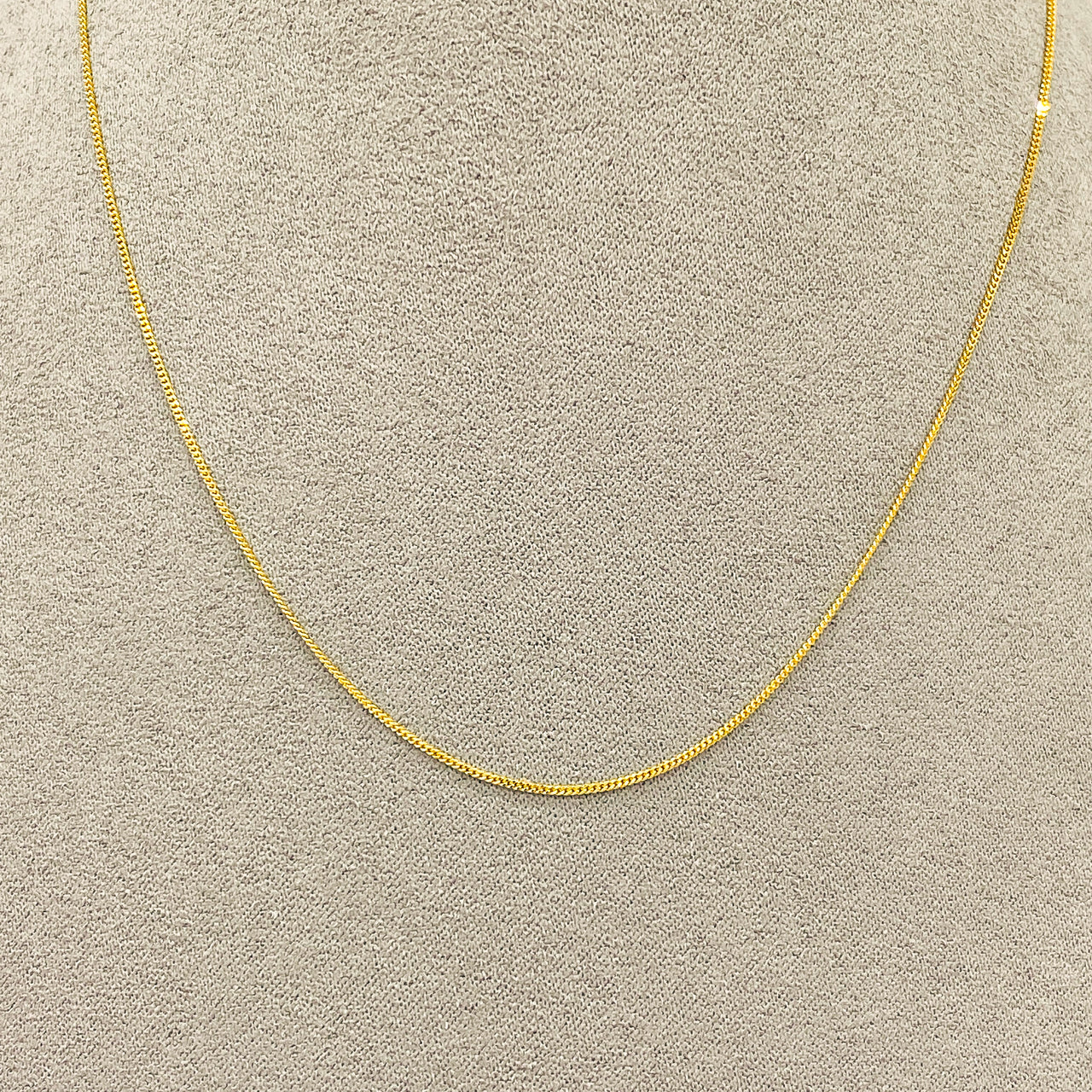 Cadena Oro 14k - Barbada Diamantada 0.9 mm, 35/40/45 cm Largo