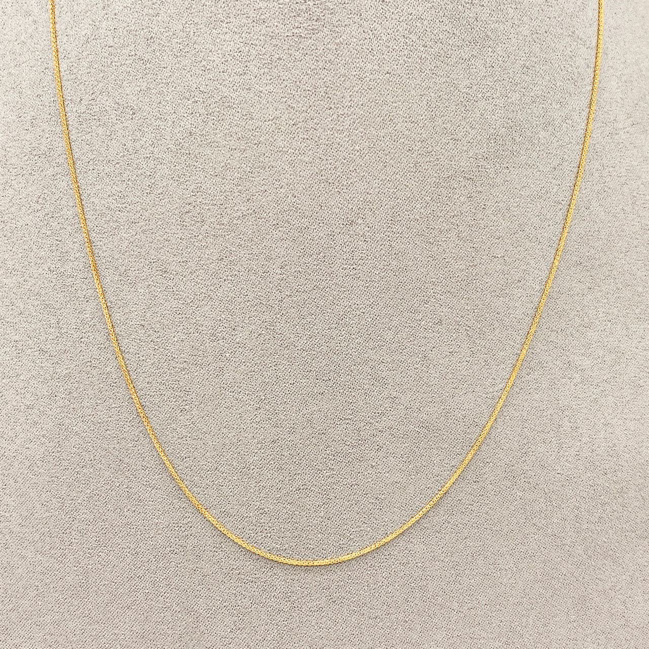Cadena Oro 14k - Espiga Redonda 0.9 mm, 45/50 cm Largo