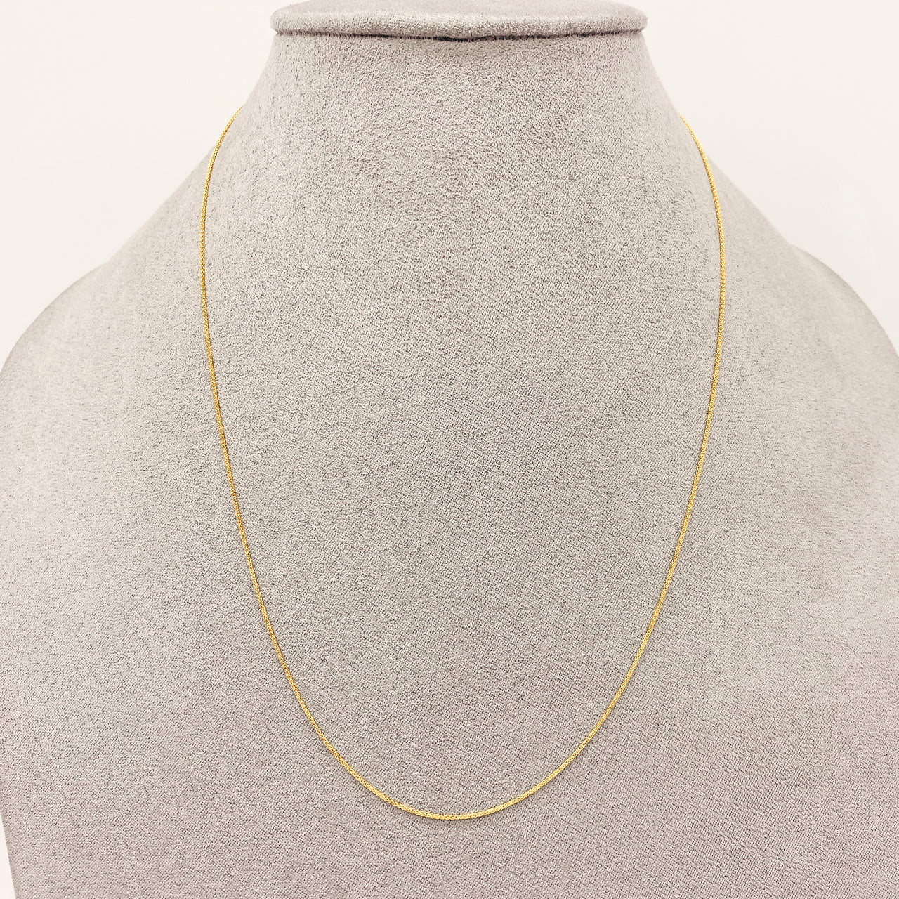 Cadena Oro 14k - Espiga Redonda 0.9 mm, 45/50 cm Largo