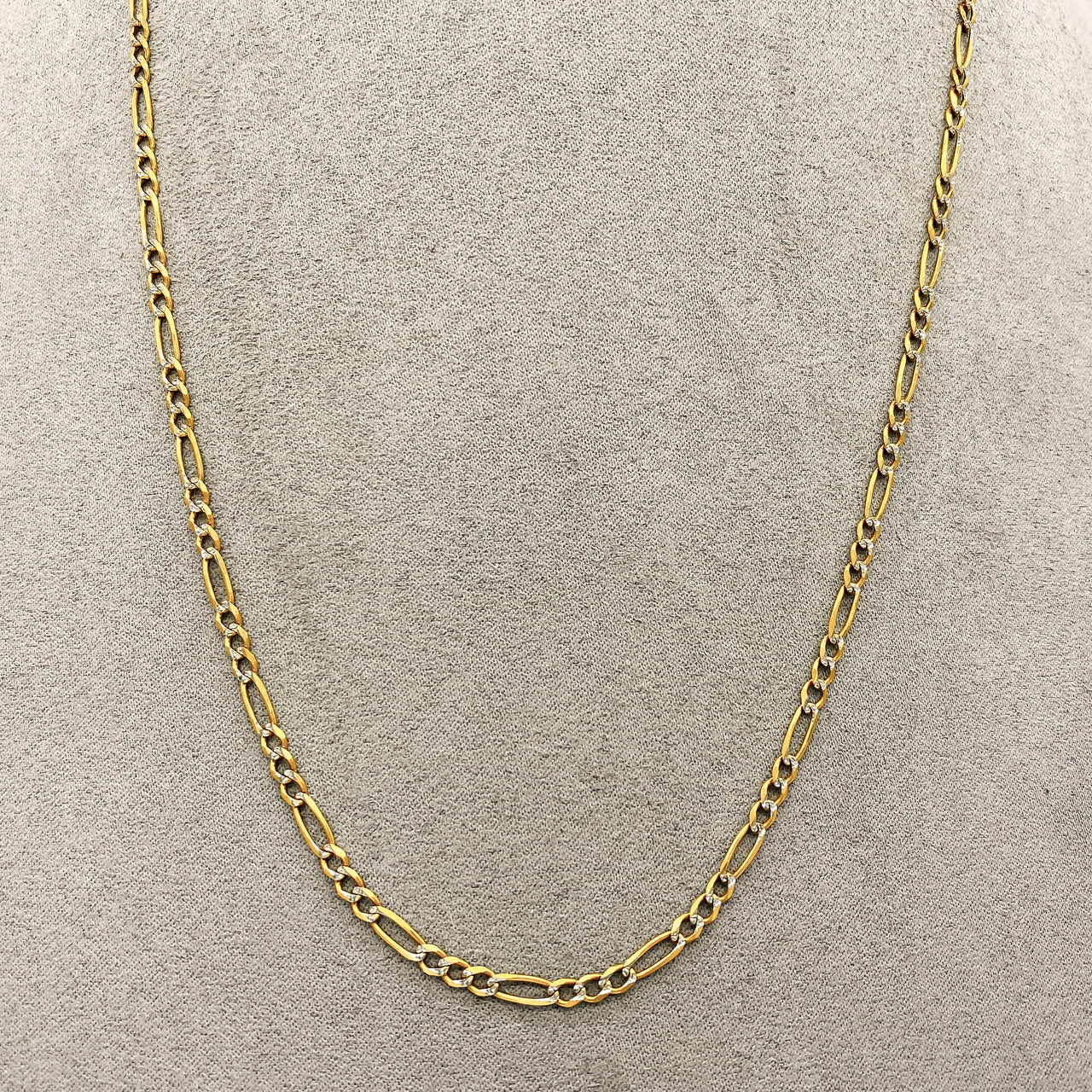 Cadena Cartie Oro 10k, con Acabado Platinado, 55 cm de Largo, 3 mm de Ancho