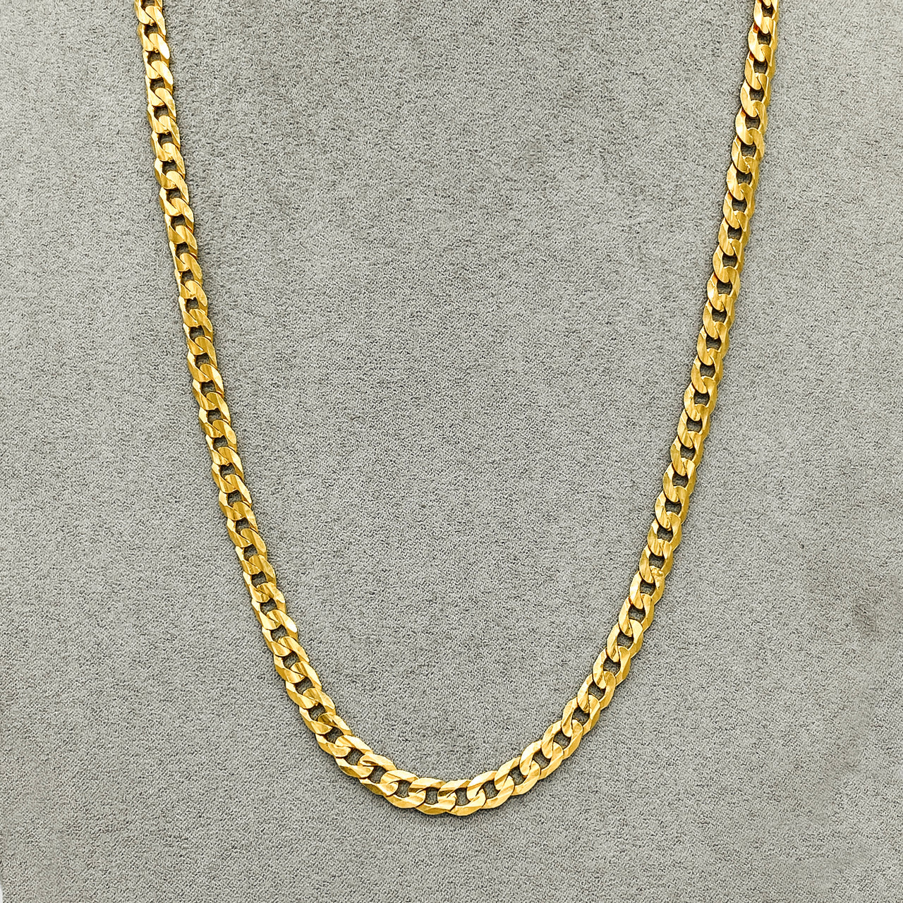 Cadena Barbado Oro 10k, 60 cm de Largo, 6 mm de Ancho